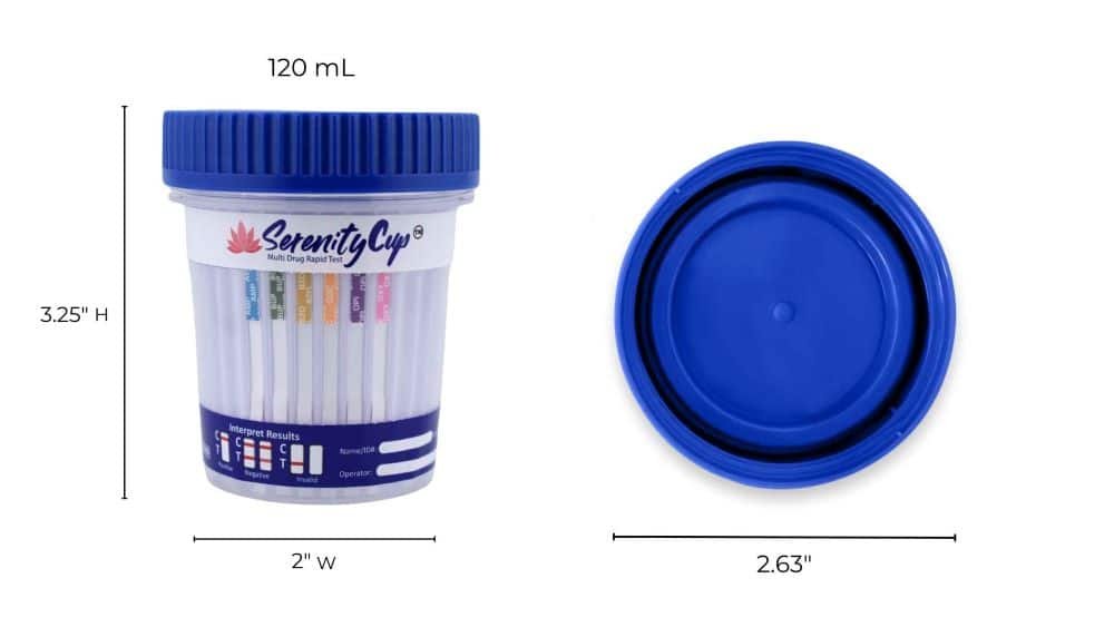 6 panel drug test cup dimensions