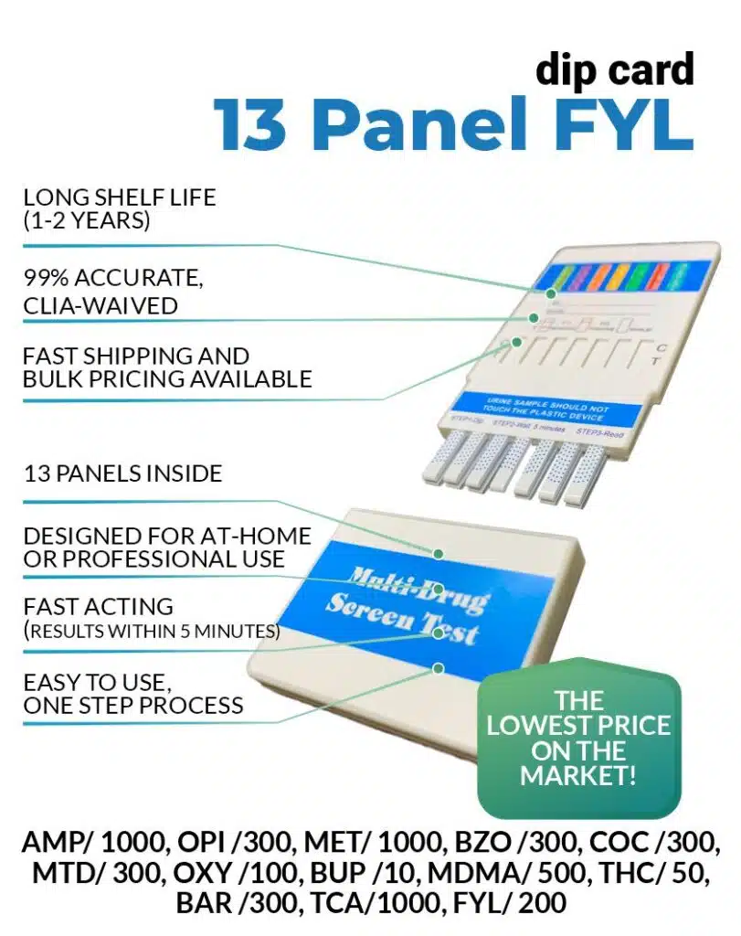 13 Panel fentanyl Drug Test Dip Card with FEN - 12PanelNow