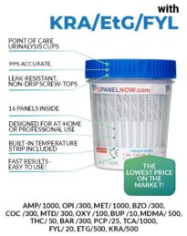 16 Panel Drug Test Cup with Alcohol, Fentanyl, Kratom - 12 Panel Now - 99% Accurate