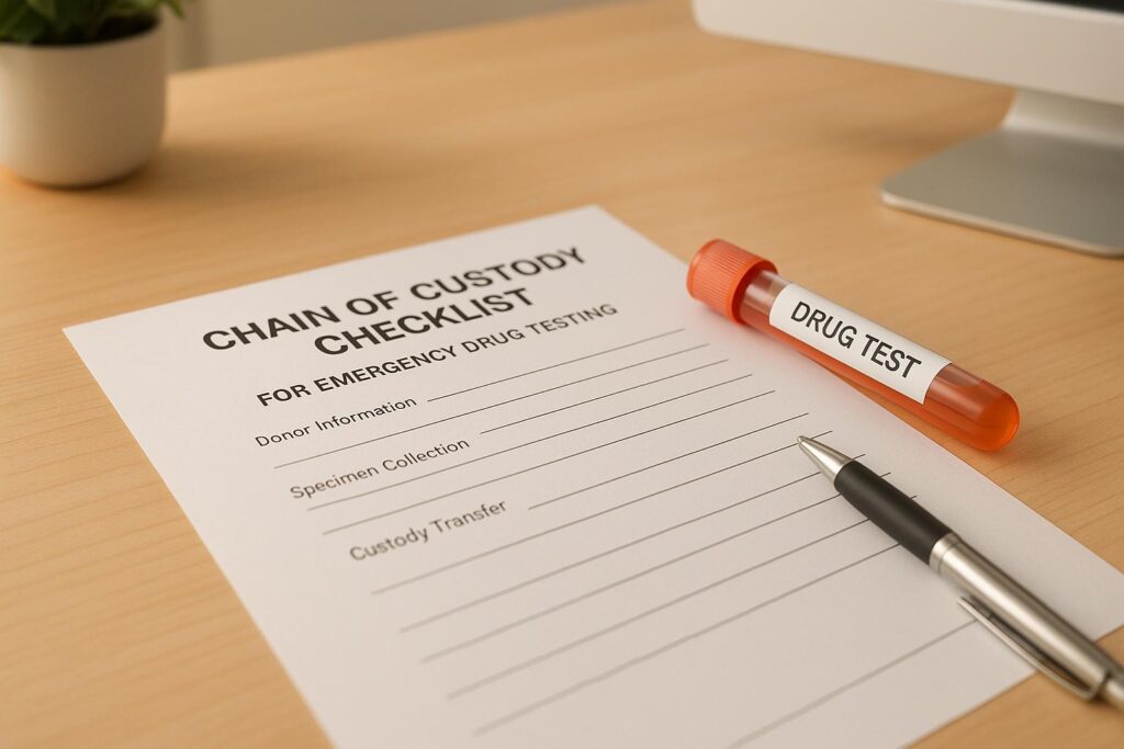 Chain of Custody Checklist for Emergency Drug Testing
