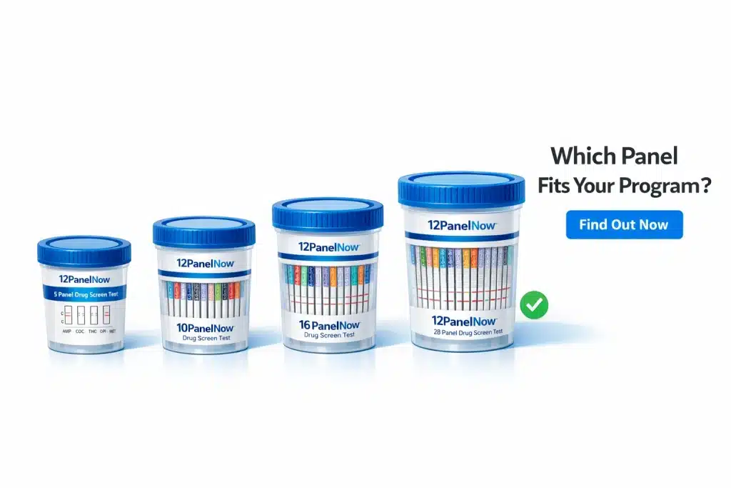 Various drug screening test containers