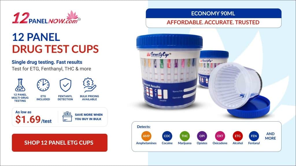 Shop 12 Panel ETG Drug Test Cups with Alcohol and Fentanyl Detection at 12 Panel Now