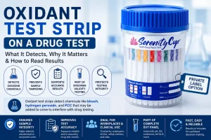 Oxidant test strip on a drug test